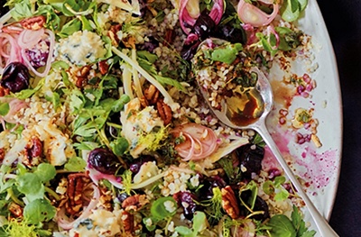 Roasted grape, blue cheese & fennel salad