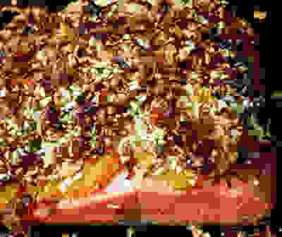 Salmon with caramelised shallot mayo