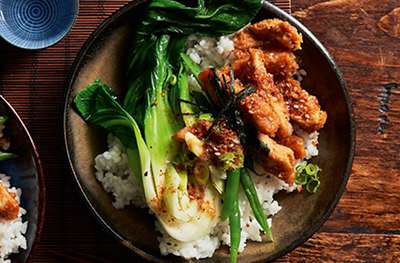 Sesame teri chicken with Japanese-style rice