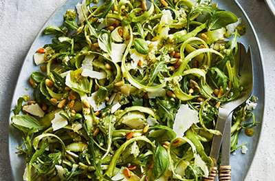 Shaved asparagus & pesto salad