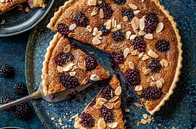Simple blackberry & almond tart