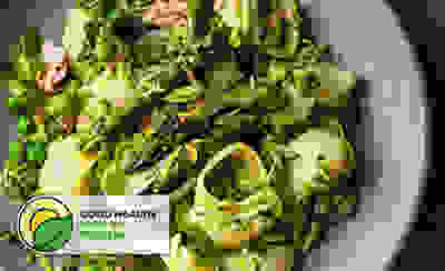 Smashed pea,  tuna & asparagus  pasta