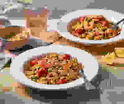 Smoked harissa & prawn orzo