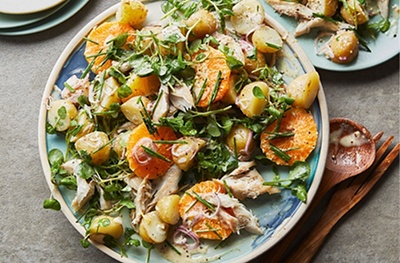 Smoked mackerel salad with orange & chives