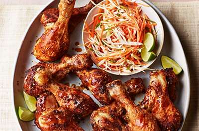Spice rubbed chicken with lime slaw