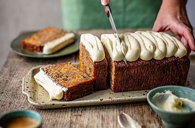 Spiced butternut squash loaf cake with cream cheese frosting