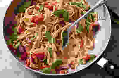 Spicy pepper and ricotta linguine