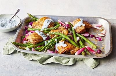 Spring chicken and asparagus bake