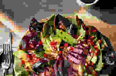 Steak & ruby gem salad