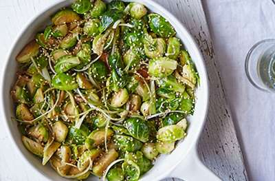 Stir-fried sprouts with sesame and ginger