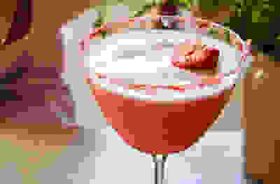 Strawberry sherbert cocktails