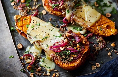 Stuffed squash with raclette