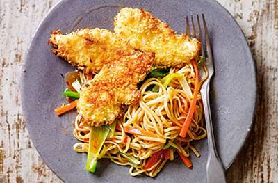 Sweet chilli chicken with noodles