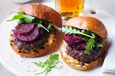 Venison burger with chipotle mayo