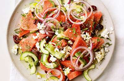 Watermelon Greek feta salad