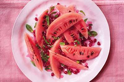 Watermelon, pomegranate & mint salad